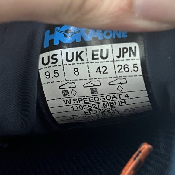 Hoka Speedgoat 4 Womens Size 9.5 Trail Outdoor Running Sneaker Casual Shoes - Picture 7 of 7